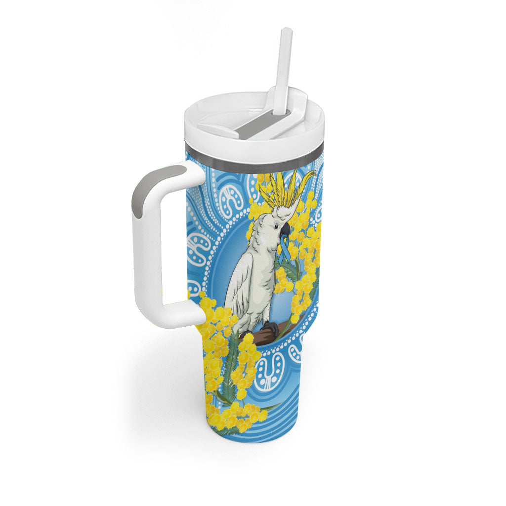 World Diabetes Day Australia Tumbler With Handle Yellow-crested Cockatoo Golden Wattle Aboriginal