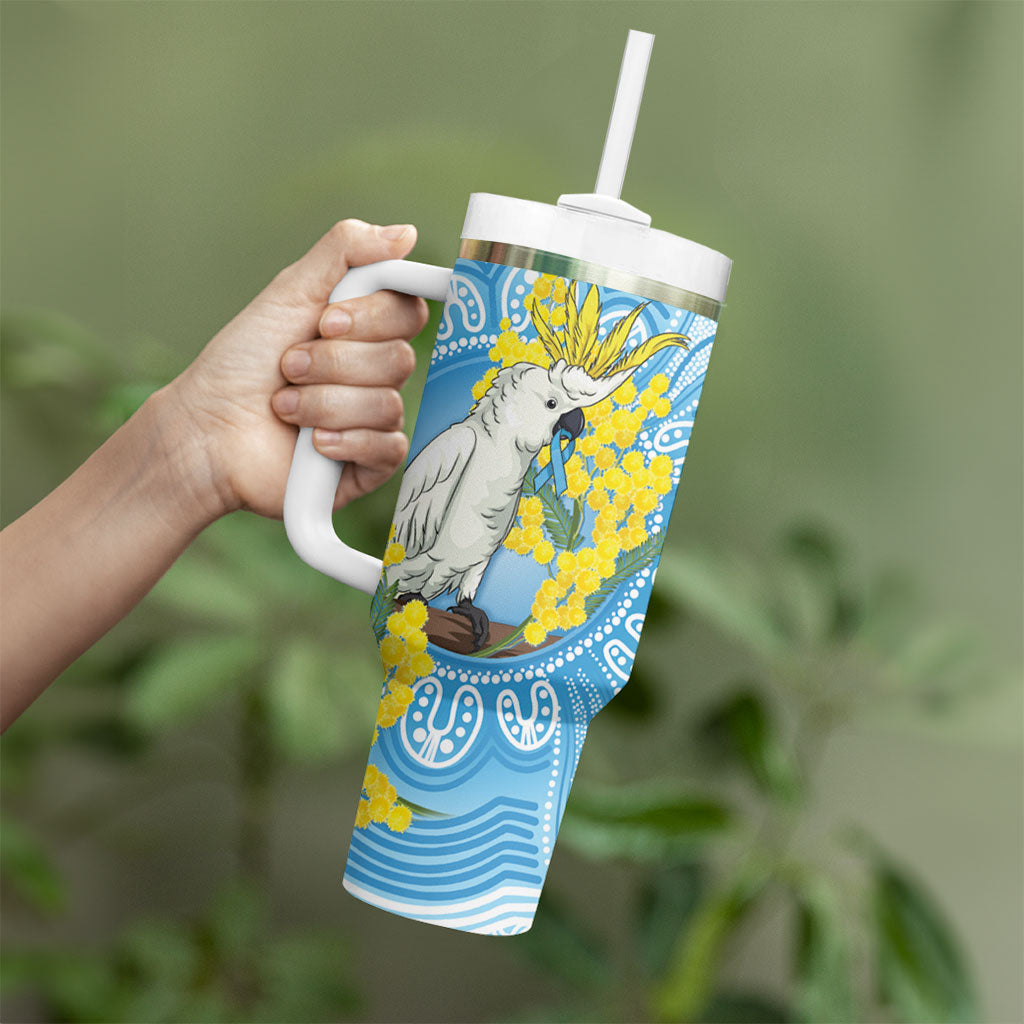 World Diabetes Day Australia Tumbler With Handle Yellow-crested Cockatoo Golden Wattle Aboriginal