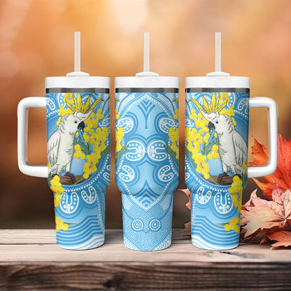 World Diabetes Day Australia Tumbler With Handle Yellow-crested Cockatoo Golden Wattle Aboriginal