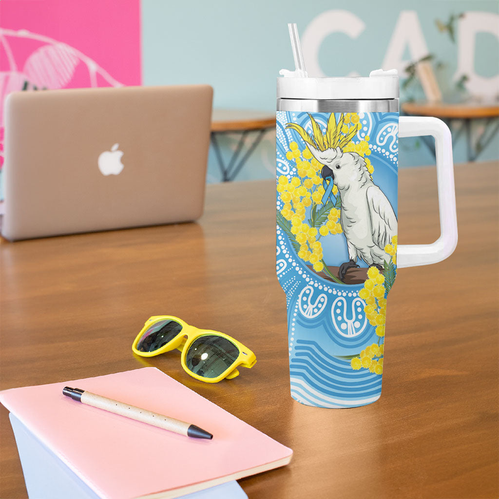 World Diabetes Day Australia Tumbler With Handle Yellow-crested Cockatoo Golden Wattle Aboriginal