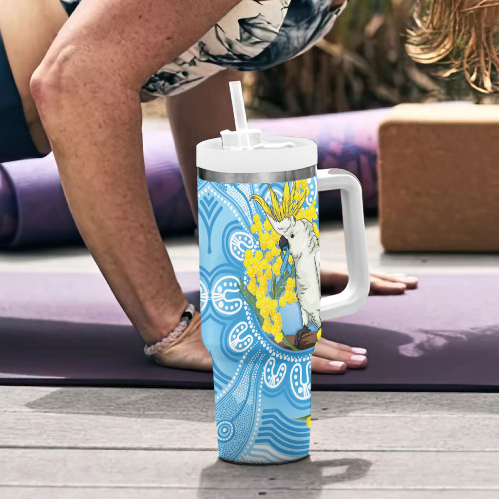 World Diabetes Day Australia Tumbler With Handle Yellow-crested Cockatoo Golden Wattle Aboriginal
