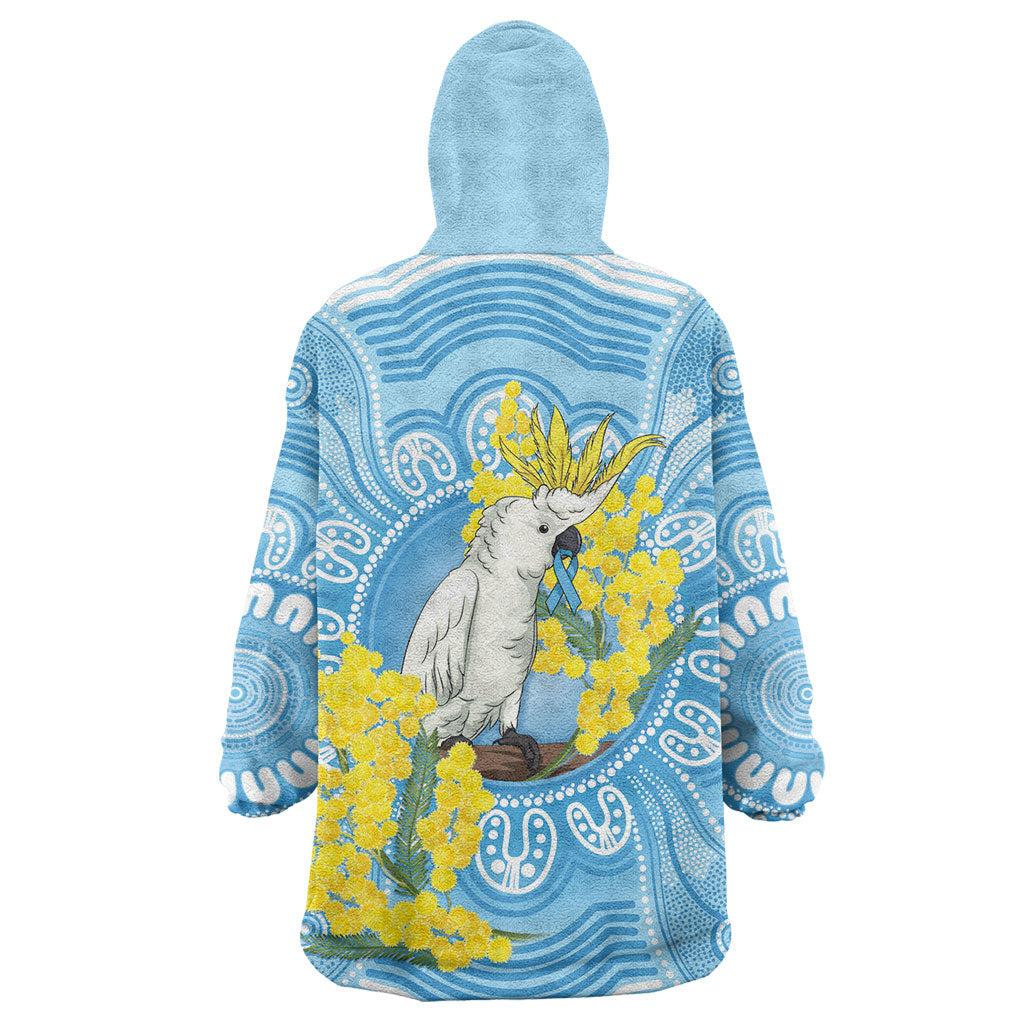 World Diabetes Day Australia Wearable Blanket Hoodie Yellow-crested Cockatoo Golden Wattle Aboriginal