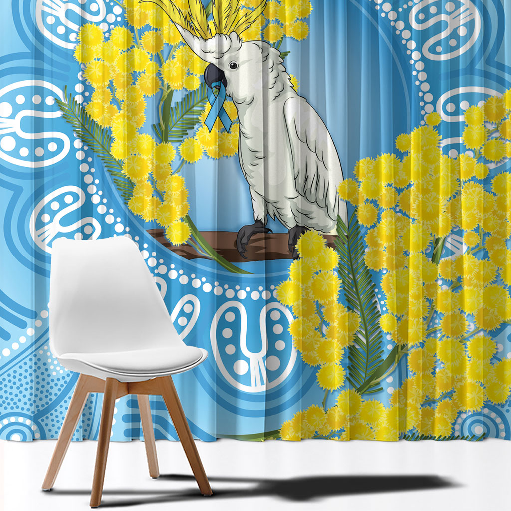 World Diabetes Day Australia Window Curtain Yellow-crested Cockatoo Golden Wattle Aboriginal