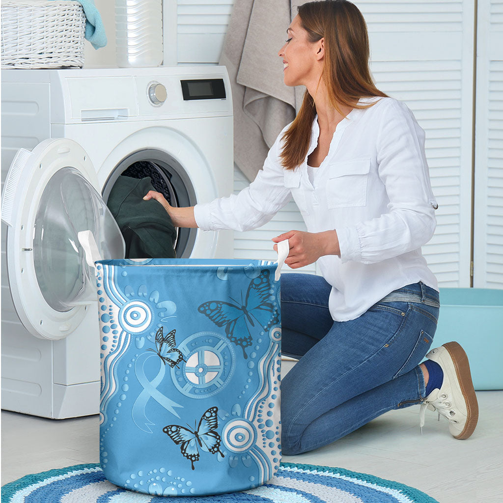 World Diabetes Day Australia Laundry Basket Blue Ribbon Butterfly Aboriginal Art