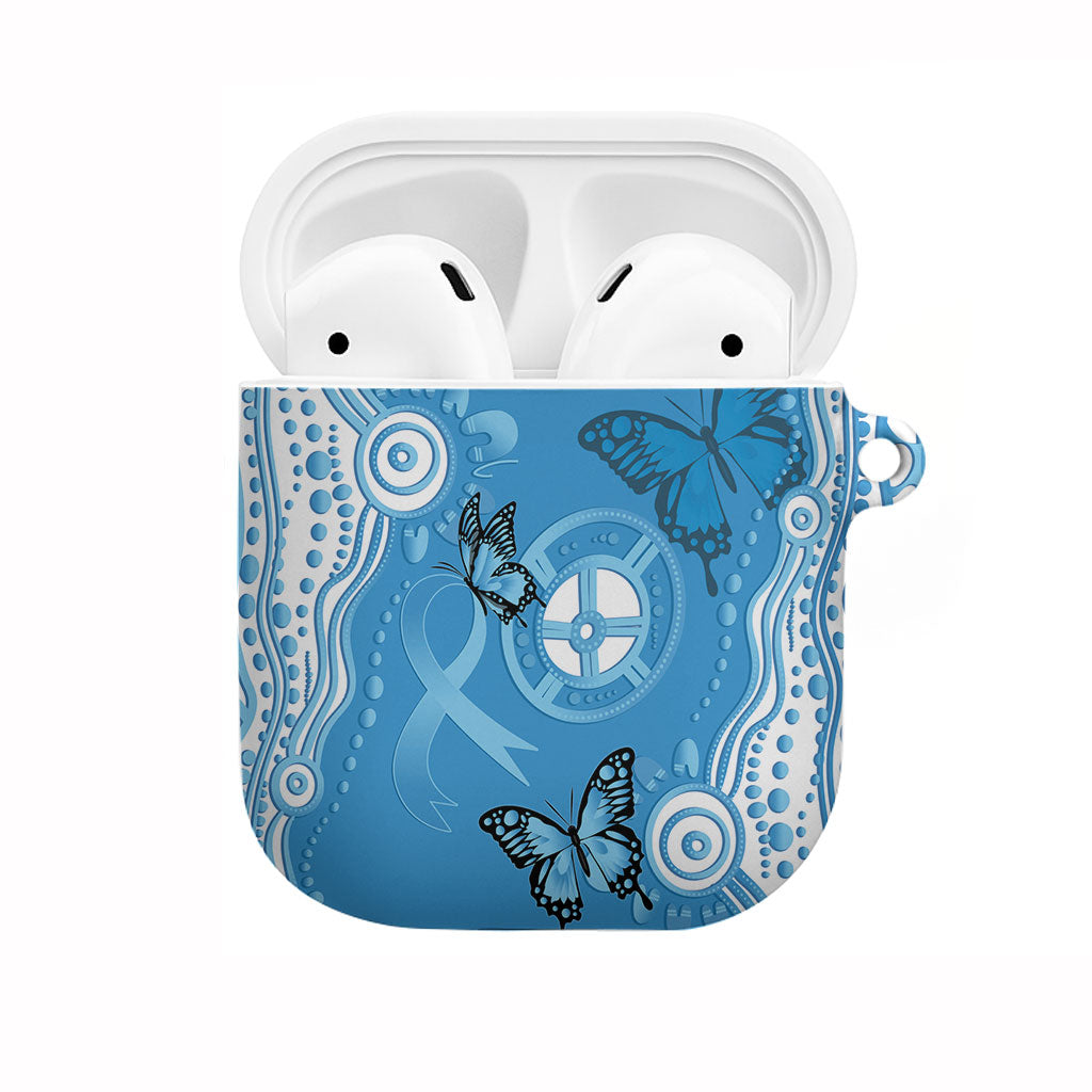 World Diabetes Day Australia AirPods Case Blue Ribbon Butterfly Aboriginal Art