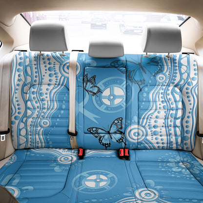 World Diabetes Day Australia Back Car Seat Cover Blue Ribbon Butterfly Aboriginal Art