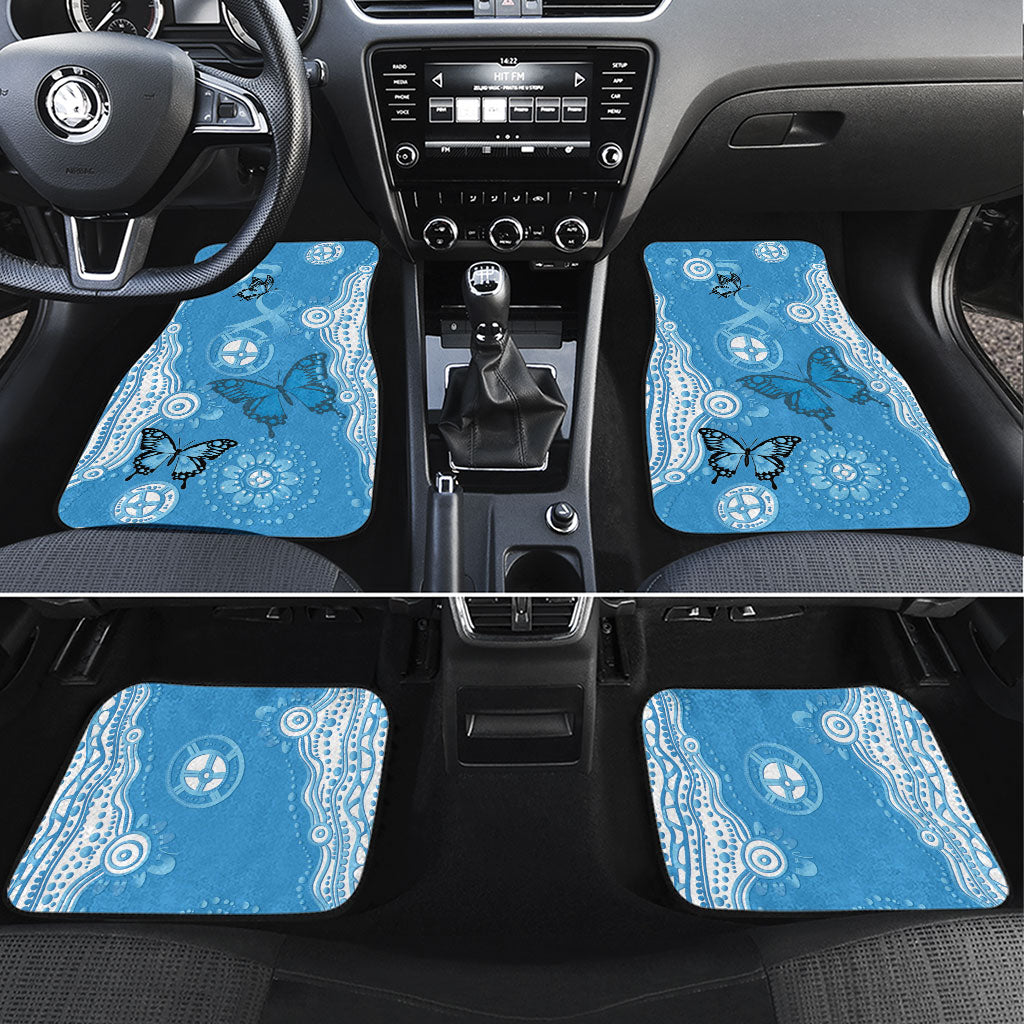 World Diabetes Day Australia Car Mats Blue Ribbon Butterfly Aboriginal Art