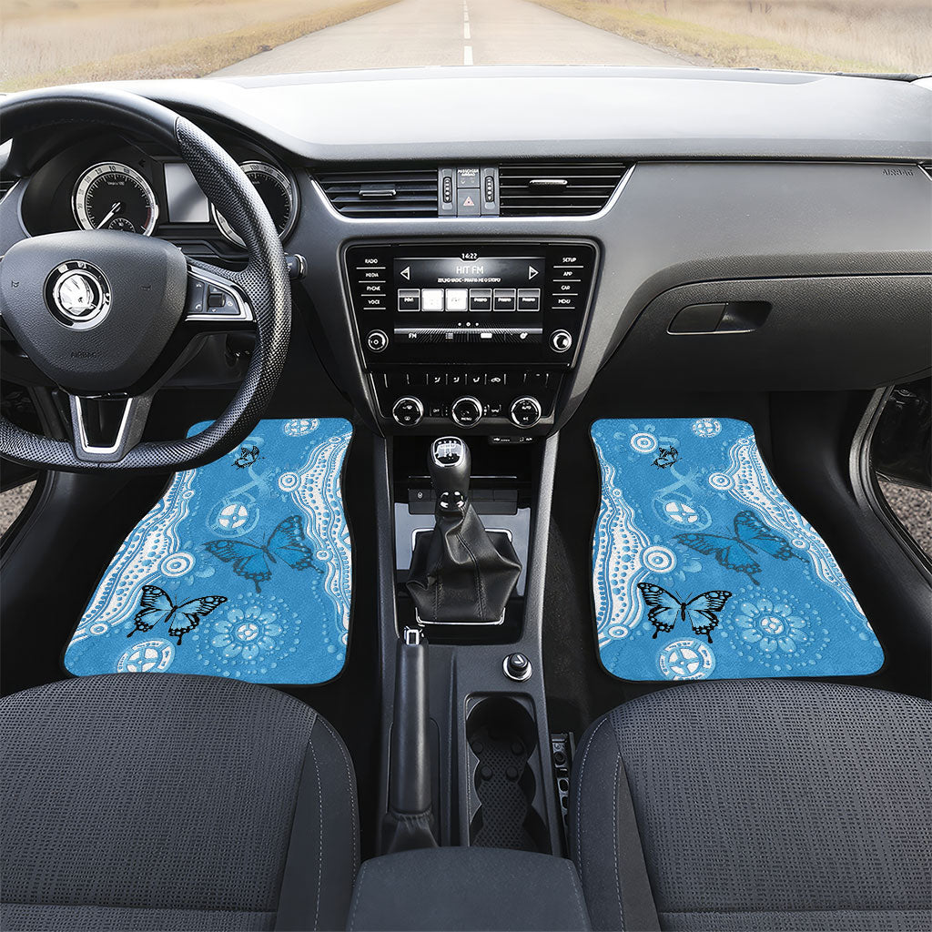 World Diabetes Day Australia Car Mats Blue Ribbon Butterfly Aboriginal Art