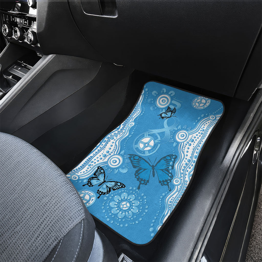 World Diabetes Day Australia Car Mats Blue Ribbon Butterfly Aboriginal Art