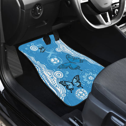 World Diabetes Day Australia Car Mats Blue Ribbon Butterfly Aboriginal Art