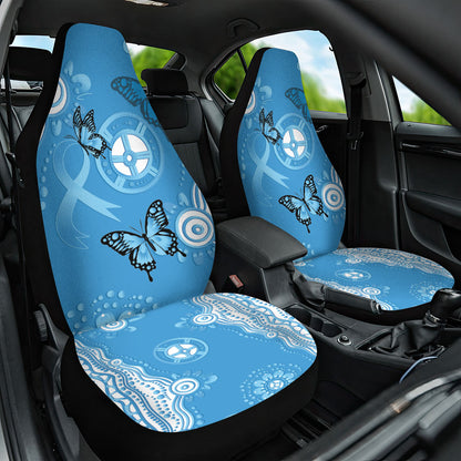 World Diabetes Day Australia Car Seat Cover Blue Ribbon Butterfly Aboriginal Art