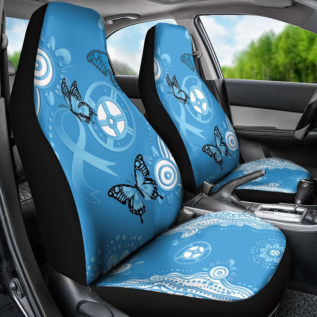 World Diabetes Day Australia Car Seat Cover Blue Ribbon Butterfly Aboriginal Art