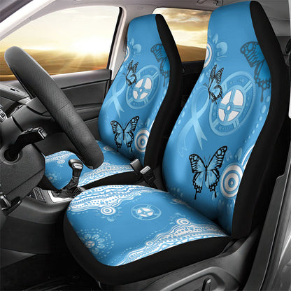 World Diabetes Day Australia Car Seat Cover Blue Ribbon Butterfly Aboriginal Art