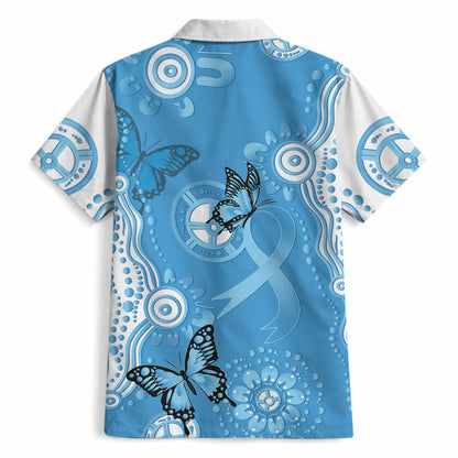 World Diabetes Day Australia Hawaiian Shirt Blue Ribbon Butterfly Aboriginal Art