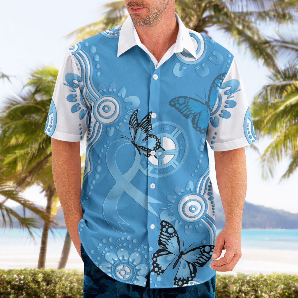 World Diabetes Day Australia Hawaiian Shirt Blue Ribbon Butterfly Aboriginal Art