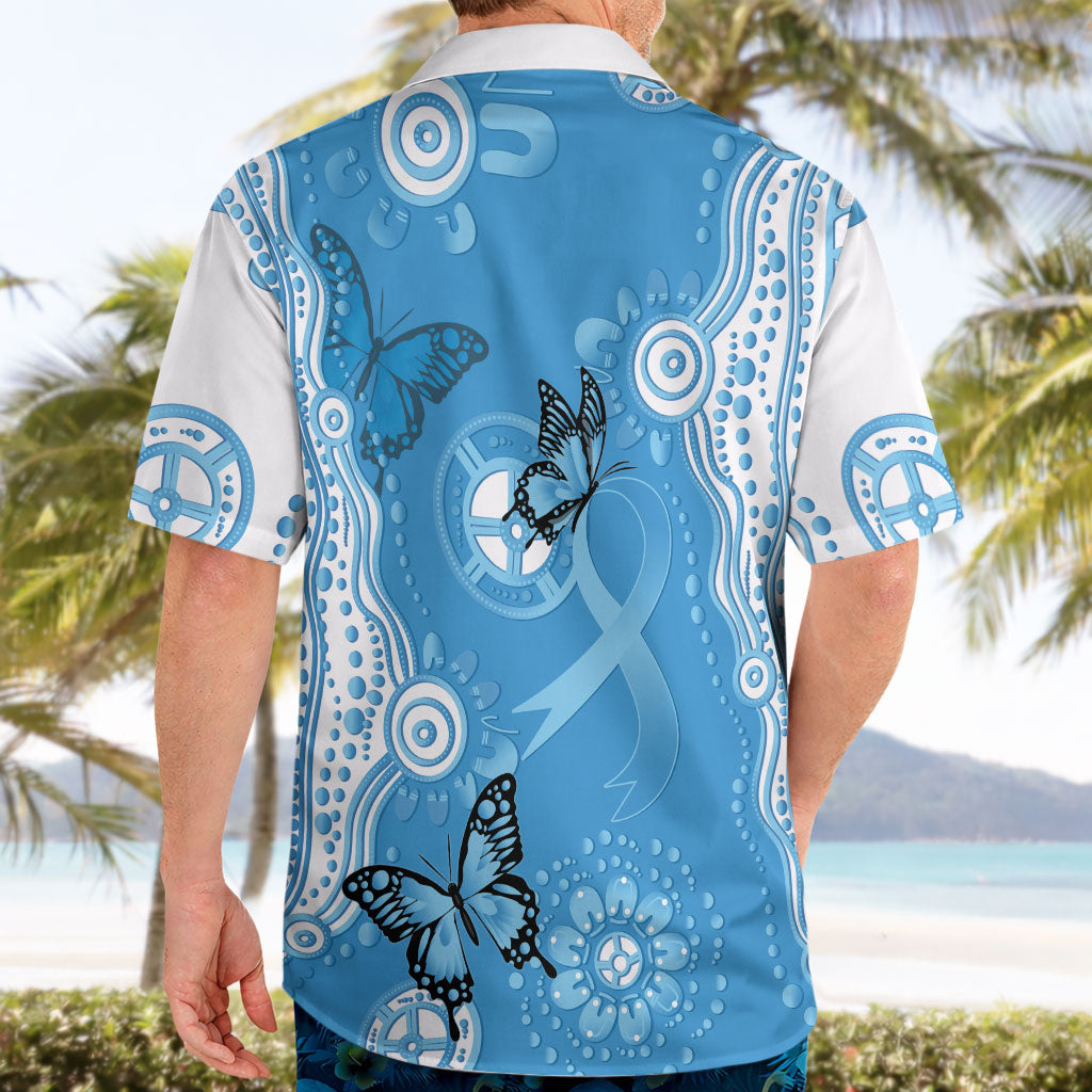 World Diabetes Day Australia Hawaiian Shirt Blue Ribbon Butterfly Aboriginal Art