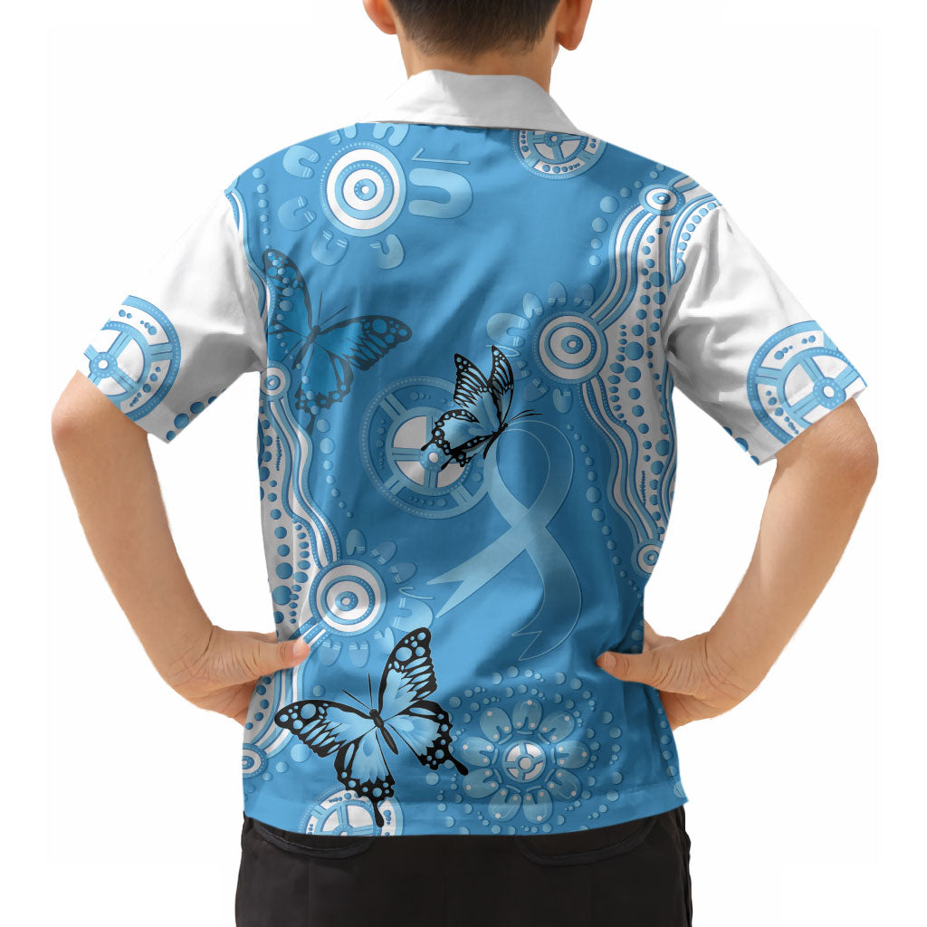 World Diabetes Day Australia Hawaiian Shirt Blue Ribbon Butterfly Aboriginal Art