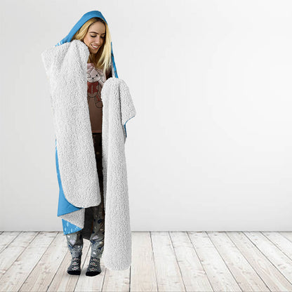 World Diabetes Day Australia Hooded Blanket Blue Ribbon Butterfly Aboriginal Art