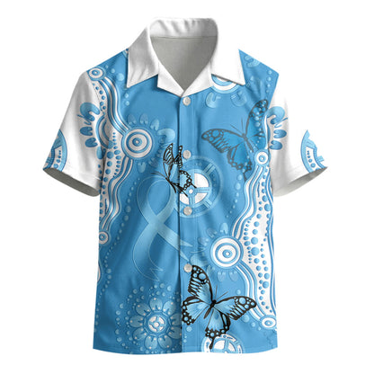 World Diabetes Day Australia Kid Hawaiian Shirt Blue Ribbon Butterfly Aboriginal Art
