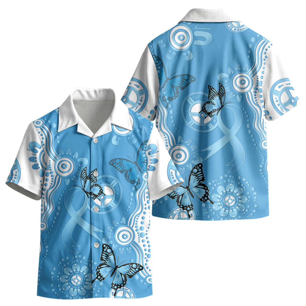 World Diabetes Day Australia Kid Hawaiian Shirt Blue Ribbon Butterfly Aboriginal Art