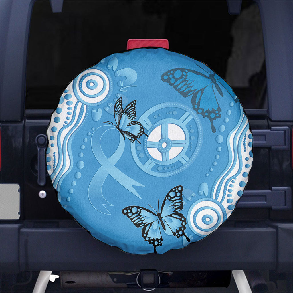 World Diabetes Day Australia Spare Tire Cover Blue Ribbon Butterfly Aboriginal Art