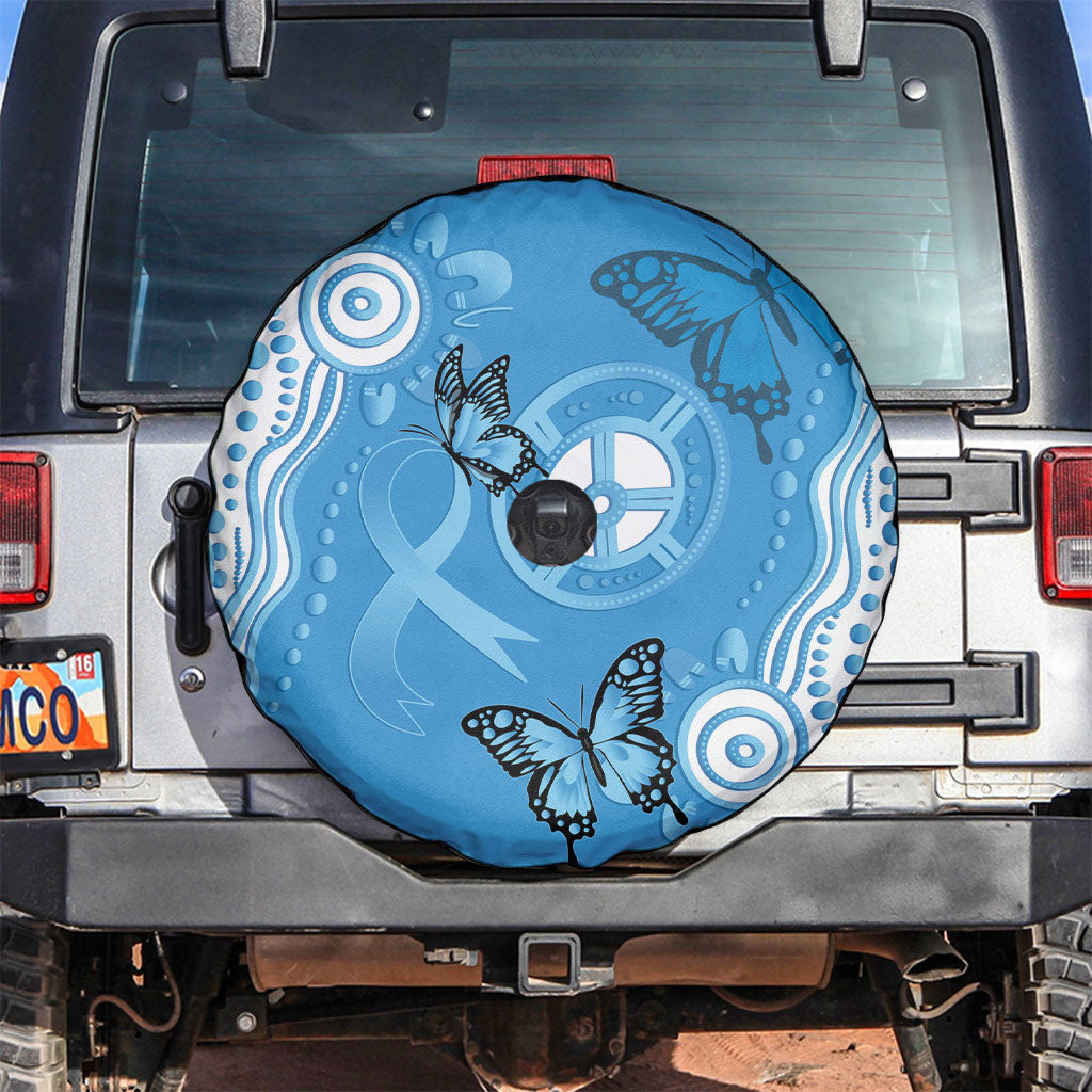 World Diabetes Day Australia Spare Tire Cover Blue Ribbon Butterfly Aboriginal Art