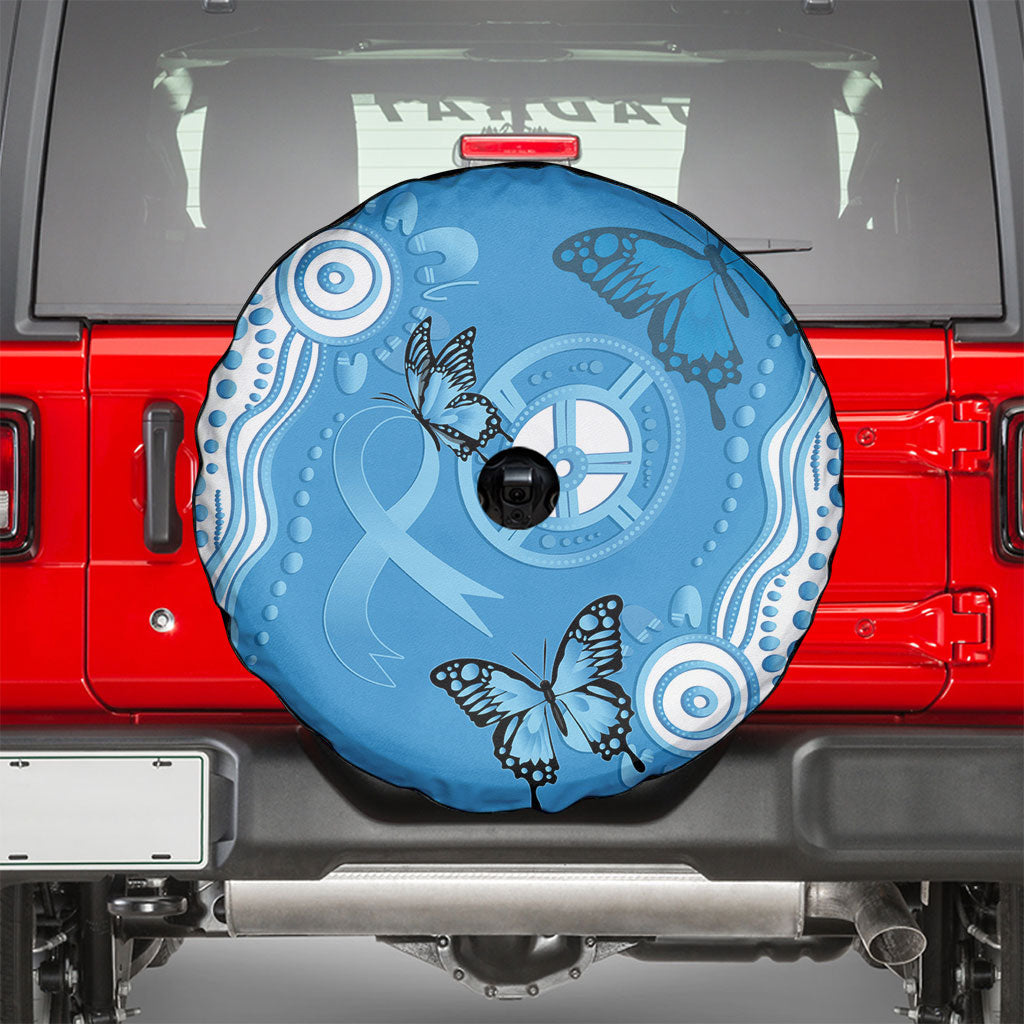 World Diabetes Day Australia Spare Tire Cover Blue Ribbon Butterfly Aboriginal Art