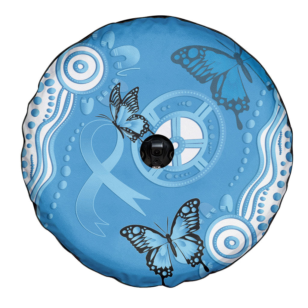 World Diabetes Day Australia Spare Tire Cover Blue Ribbon Butterfly Aboriginal Art