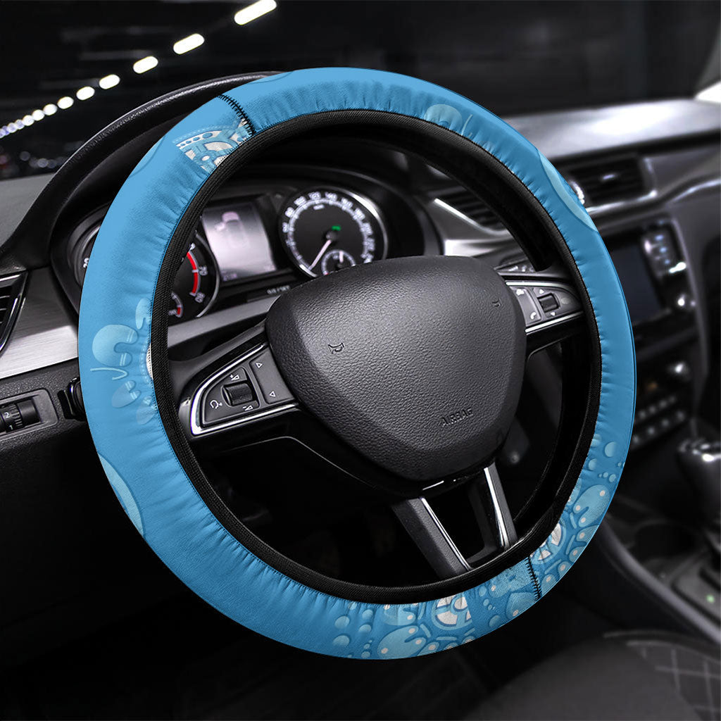 World Diabetes Day Australia Steering Wheel Cover Blue Ribbon Butterfly Aboriginal Art