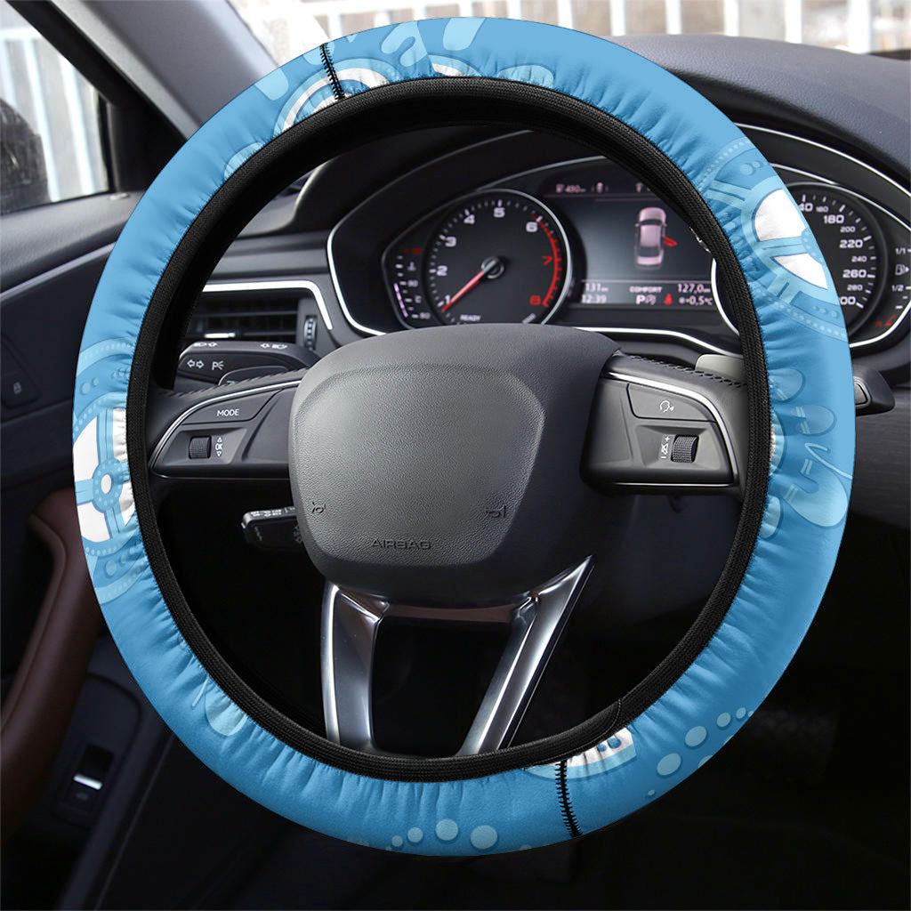 World Diabetes Day Australia Steering Wheel Cover Blue Ribbon Butterfly Aboriginal Art