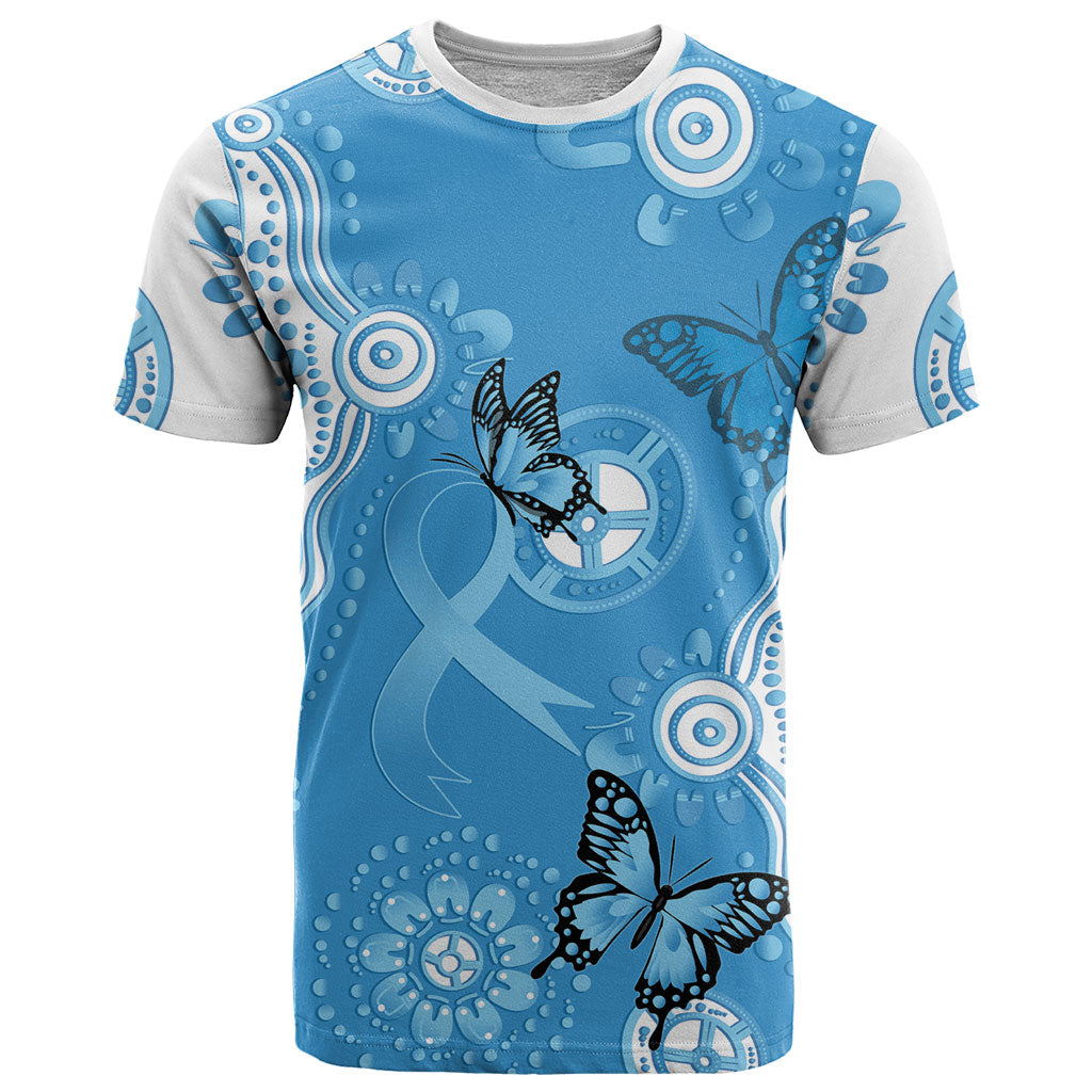 World Diabetes Day Australia T Shirt Blue Ribbon Butterfly Aboriginal Art