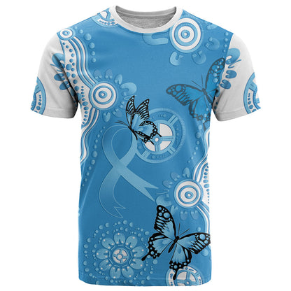World Diabetes Day Australia T Shirt Blue Ribbon Butterfly Aboriginal Art