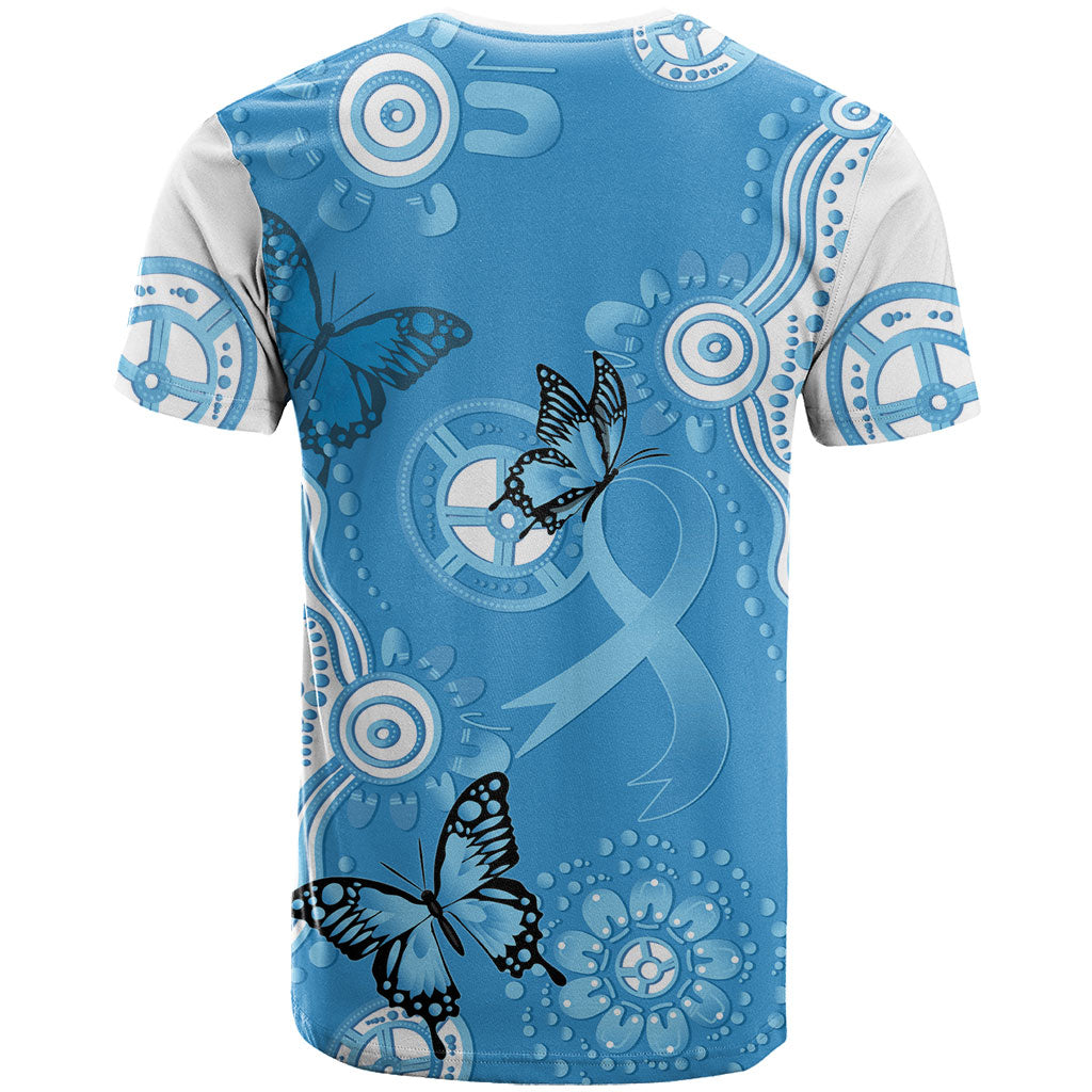 World Diabetes Day Australia T Shirt Blue Ribbon Butterfly Aboriginal Art