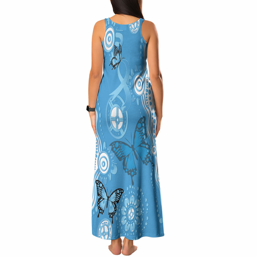 World Diabetes Day Australia Tank Maxi Dress Blue Ribbon Butterfly Aboriginal Art