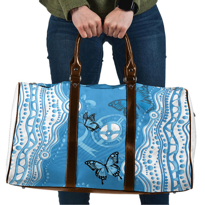 World Diabetes Day Australia Travel Bag Blue Ribbon Butterfly Aboriginal Art