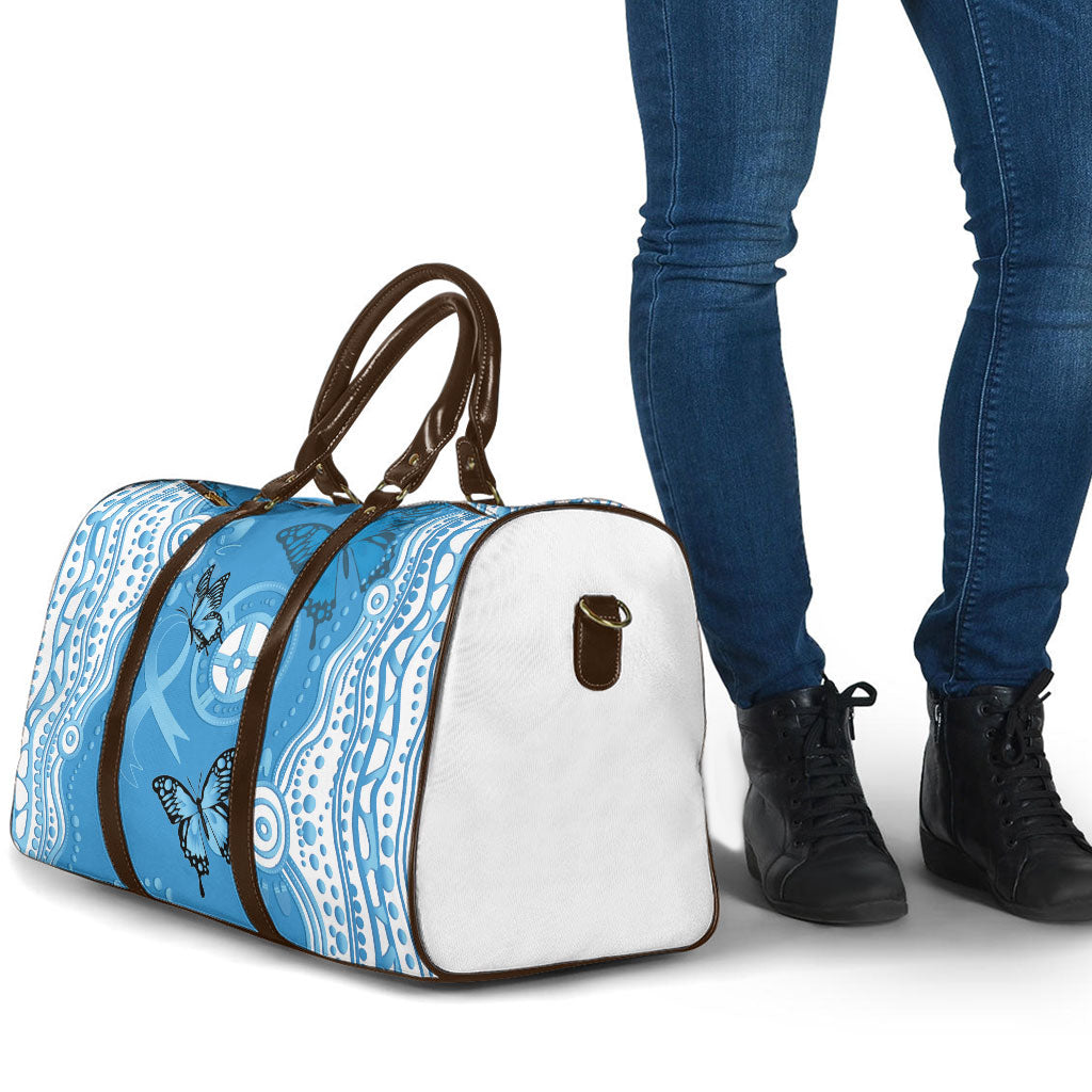 World Diabetes Day Australia Travel Bag Blue Ribbon Butterfly Aboriginal Art