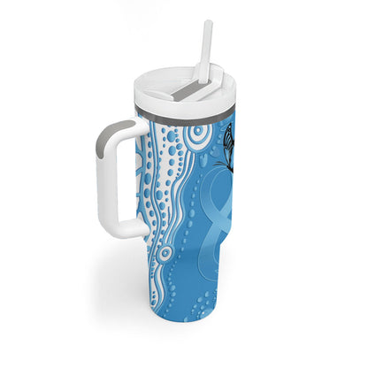 World Diabetes Day Australia Tumbler With Handle Blue Ribbon Butterfly Aboriginal Art