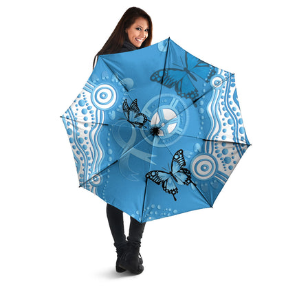 World Diabetes Day Australia Umbrella Blue Ribbon Butterfly Aboriginal Art
