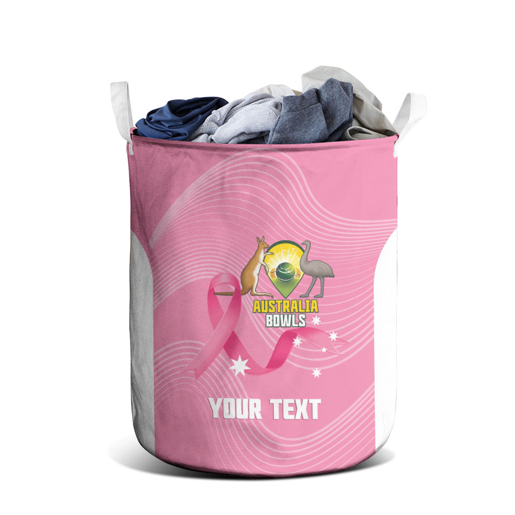 Custom Bowls Australia Breast Cancer Laundry Basket Pink Ribbon Aussie Map With Kangaroo Emu