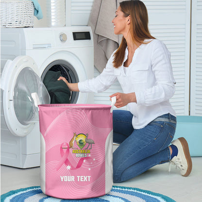 Custom Bowls Australia Breast Cancer Laundry Basket Pink Ribbon Aussie Map With Kangaroo Emu