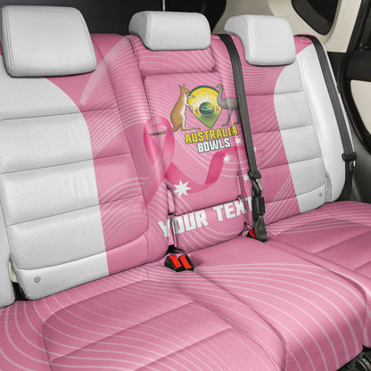 Custom Bowls Australia Breast Cancer Back Car Seat Cover Pink Ribbon Aussie Map With Kangaroo Emu