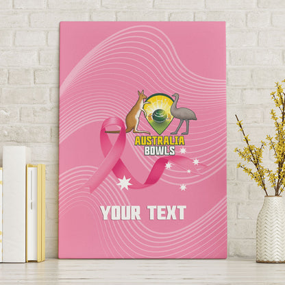 Custom Bowls Australia Breast Cancer Canvas Wall Art Pink Ribbon Aussie Map With Kangaroo Emu
