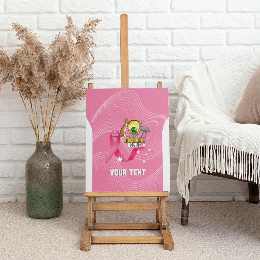 Custom Bowls Australia Breast Cancer Canvas Wall Art Pink Ribbon Aussie Map With Kangaroo Emu