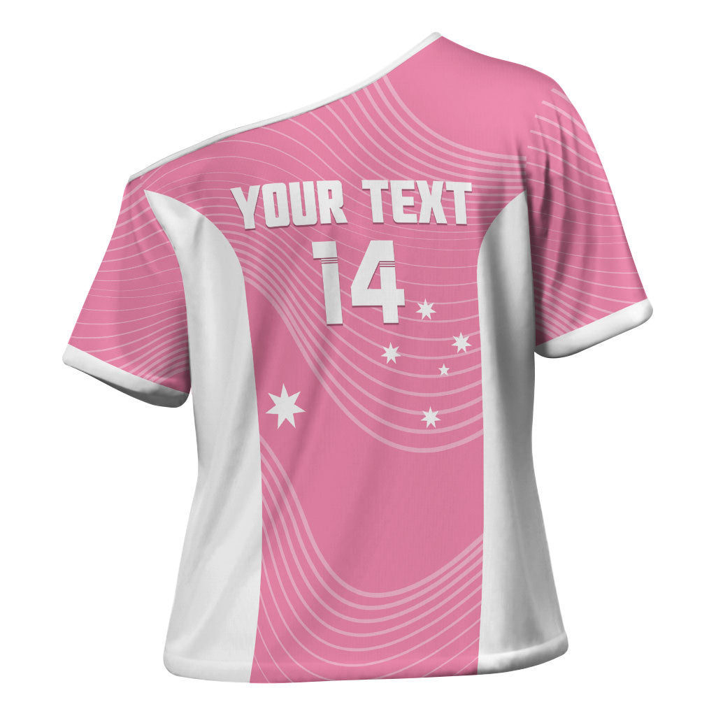 Custom Bowls Australia Breast Cancer Cross Shoulder Shirt Pink Ribbon Aussie Map With Kangaroo Emu