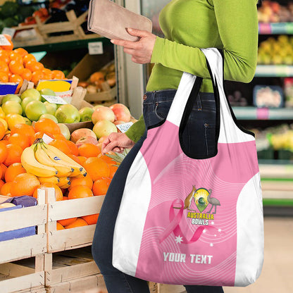 Custom Bowls Australia Breast Cancer Grocery Bag Pink Ribbon Aussie Map With Kangaroo Emu