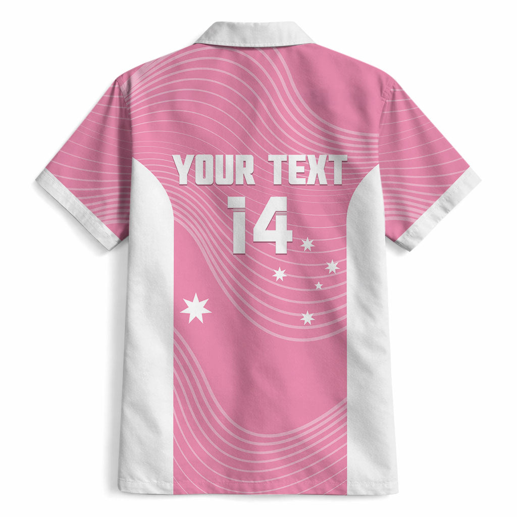 Custom Bowls Australia Breast Cancer Hawaiian Shirt Pink Ribbon Aussie Map With Kangaroo Emu