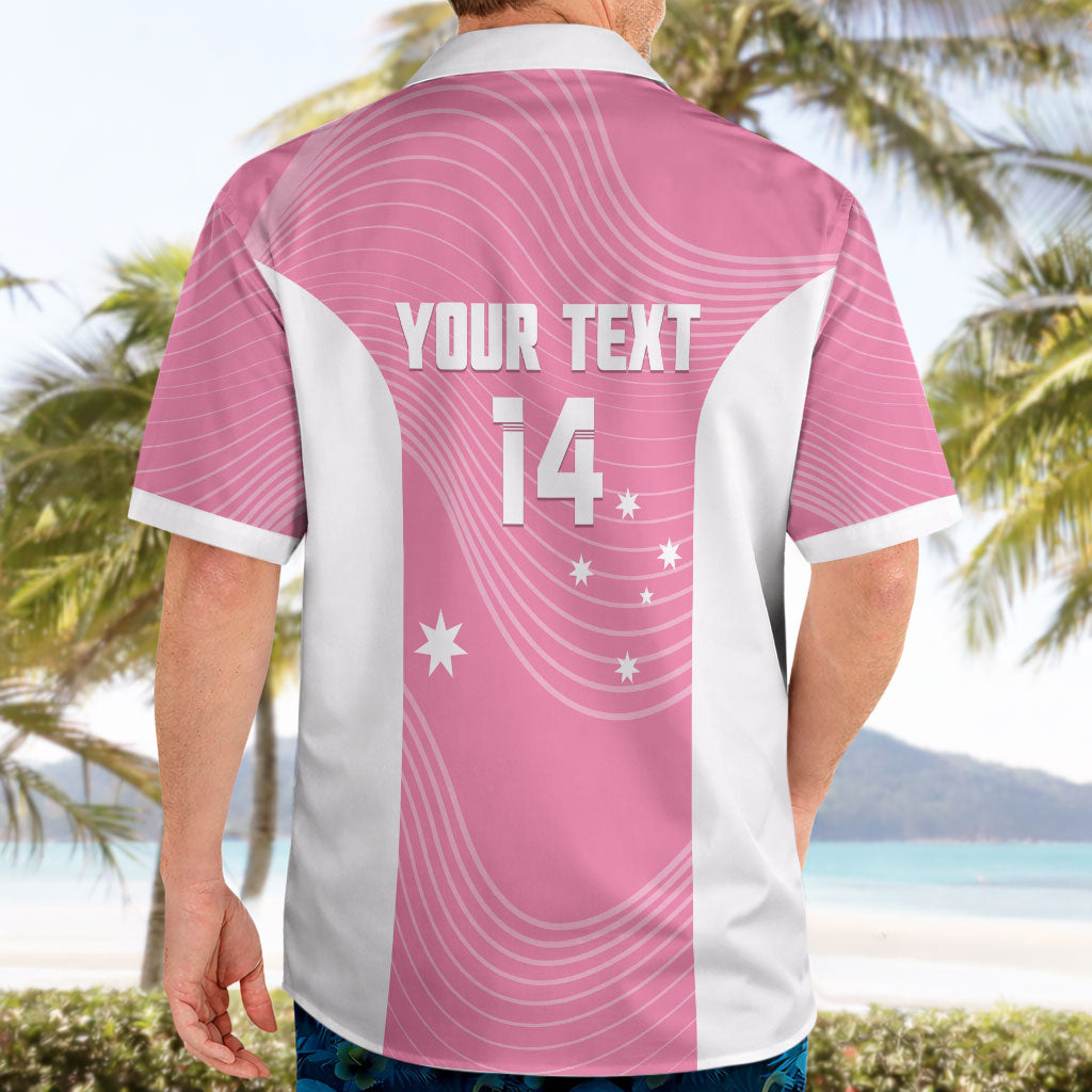 Custom Bowls Australia Breast Cancer Hawaiian Shirt Pink Ribbon Aussie Map With Kangaroo Emu