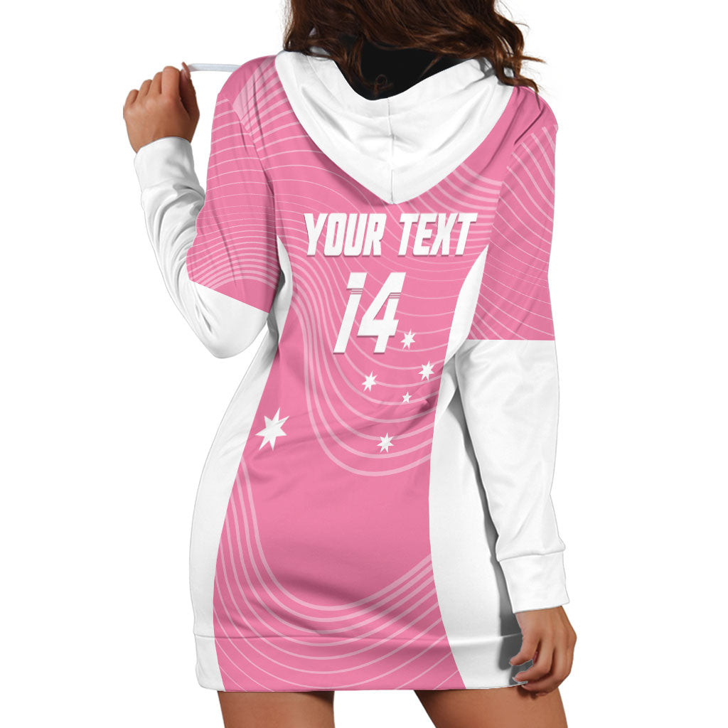 Custom Bowls Australia Breast Cancer Hoodie Dress Pink Ribbon Aussie Map With Kangaroo Emu
