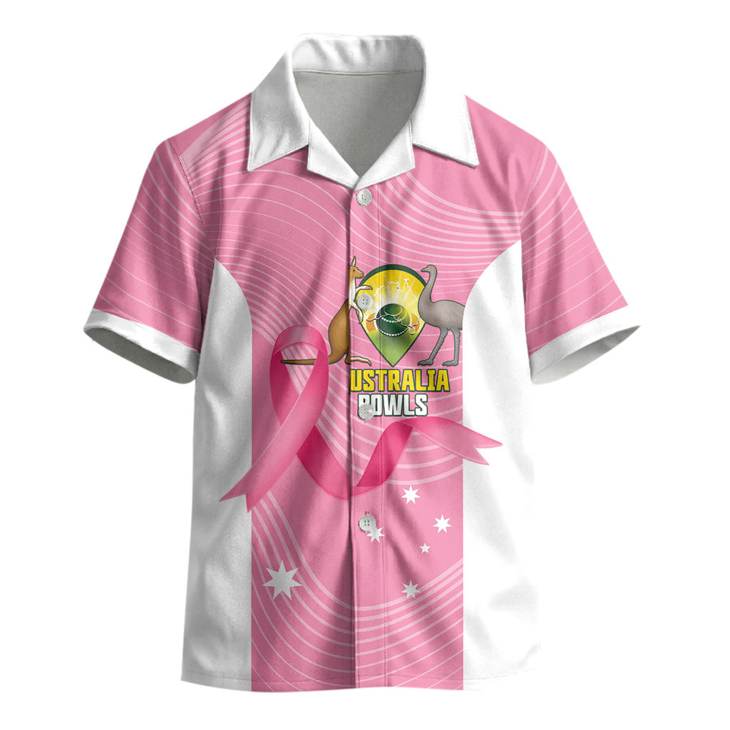 Custom Bowls Australia Breast Cancer Kid Hawaiian Shirt Pink Ribbon Aussie Map With Kangaroo Emu