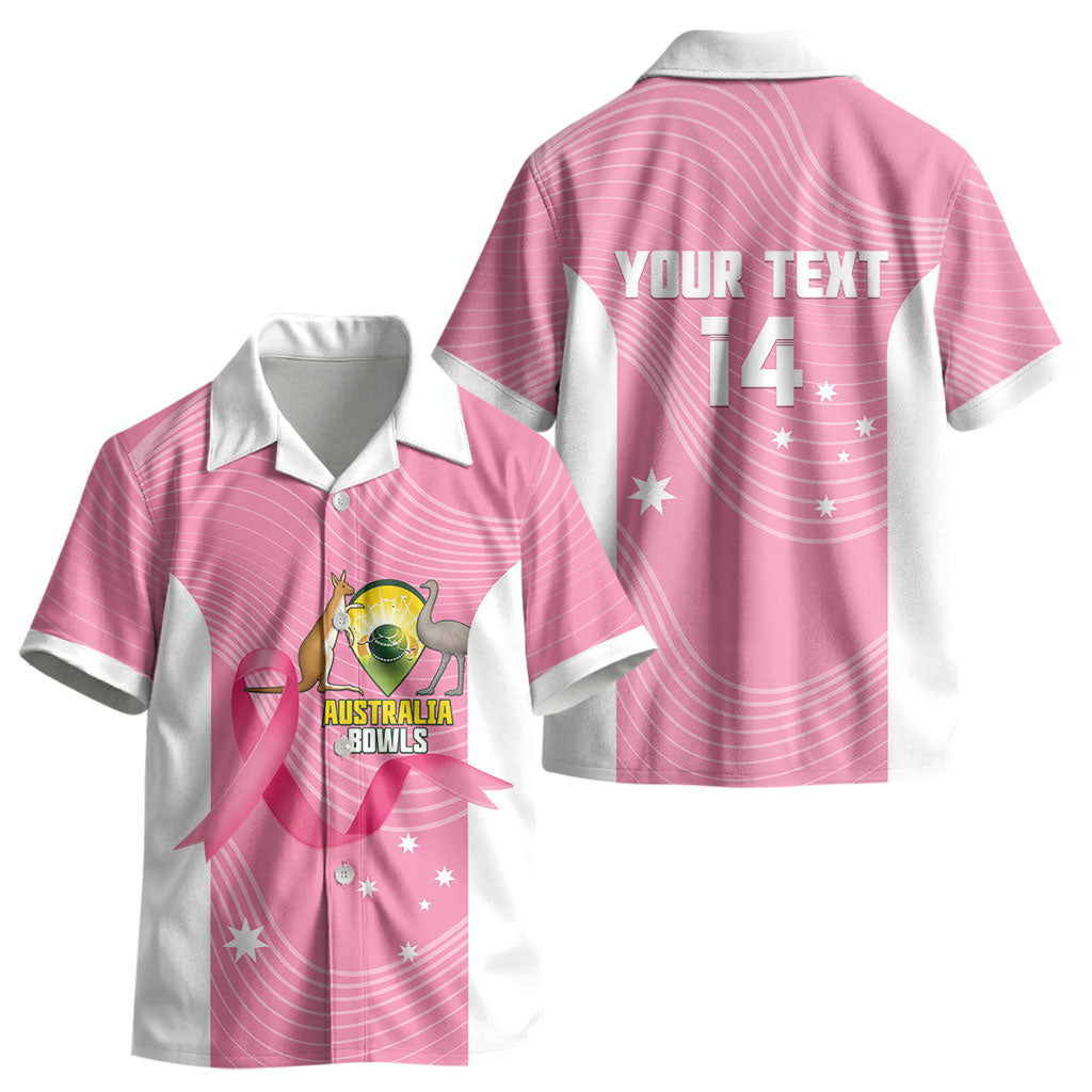 Custom Bowls Australia Breast Cancer Kid Hawaiian Shirt Pink Ribbon Aussie Map With Kangaroo Emu